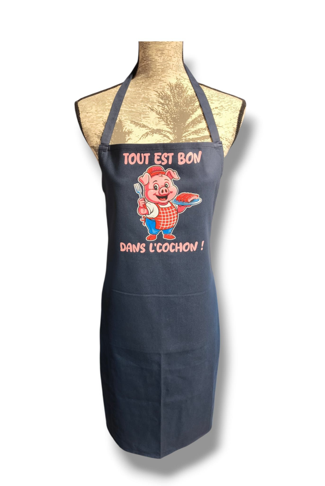 Tablier "Tout est bon dans l'cochon"