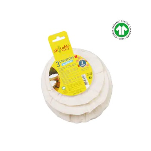 Lot 3 Charlottes Alimentaires Recouvre Plat en Coton Bio