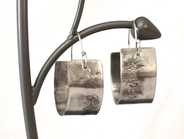 Sterling Silver Lavender Texture Earrings