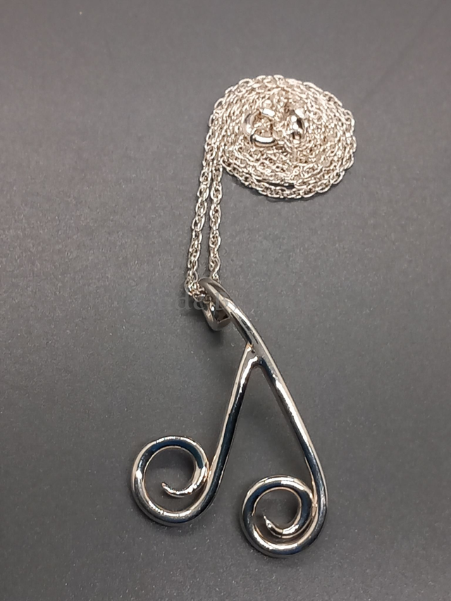 Freeform Swirls Sterling Silver Pendant Necklace