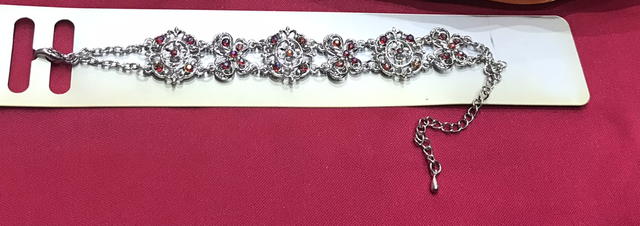 Red - Silver Coloured Bracelet- BRA34