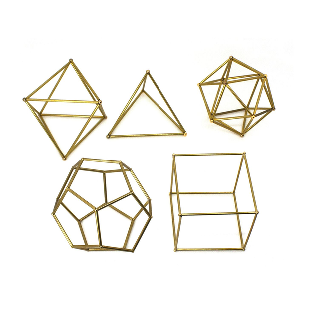 Conjunto 5 Sólidos Platónicos Dorado