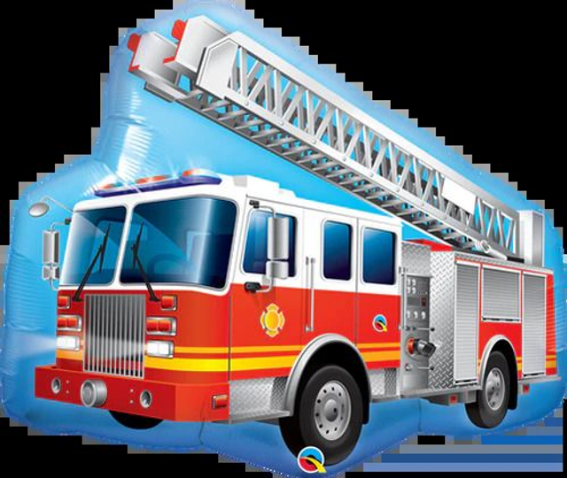 36" RED FIRE TRUCK SUPER SHAPE FOIL