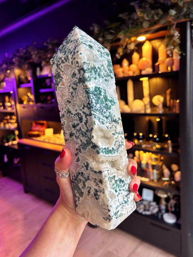 Moss Agate Tower 2kilo