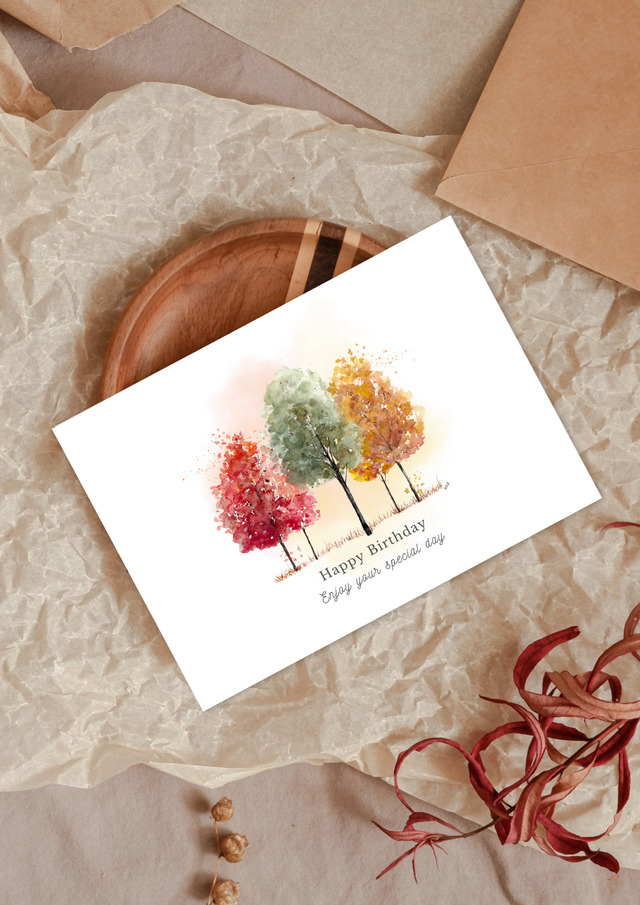 Autumn Trees Birthday Card