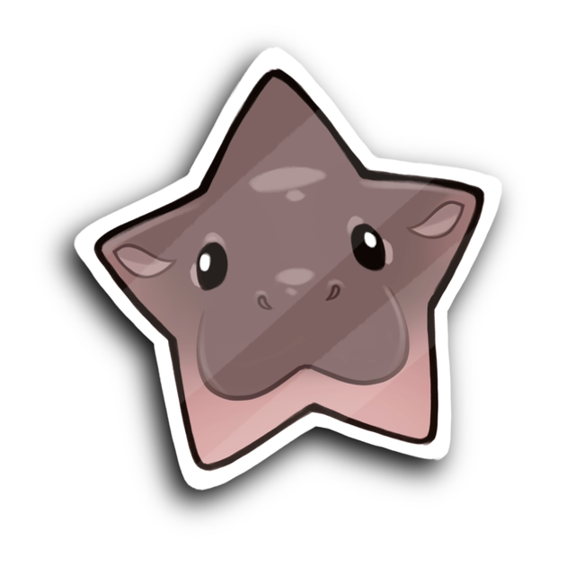 Moo Deng Baby Hippo Star Sticker 