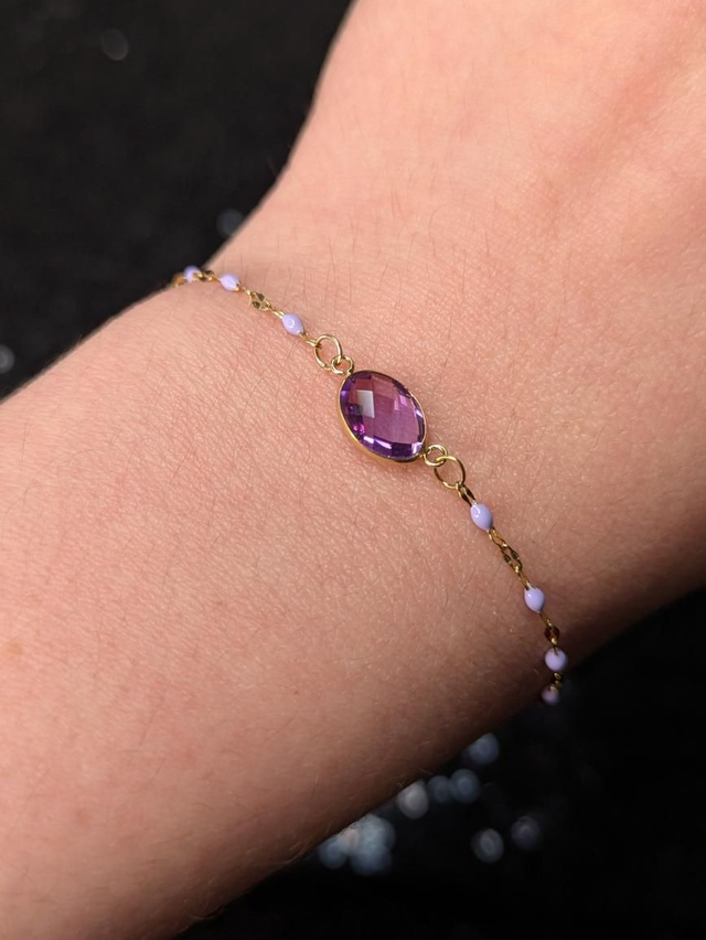Bracelet améthyste facettes 