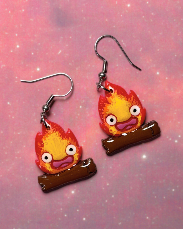 Calcifer Drop Earrings