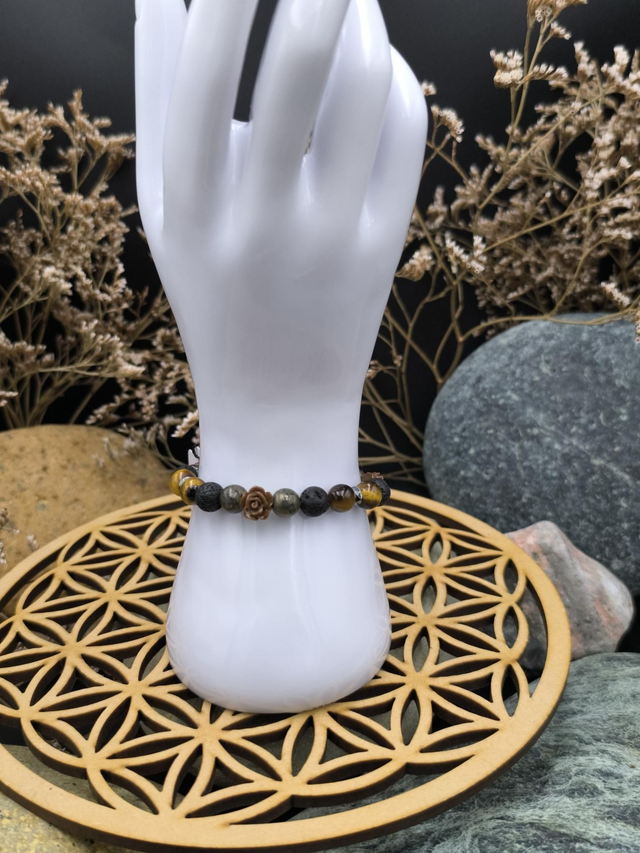 BP.047 Bracelet Maron roses