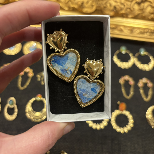 Boucles d’oreilles Ex-Voto bleu ciel