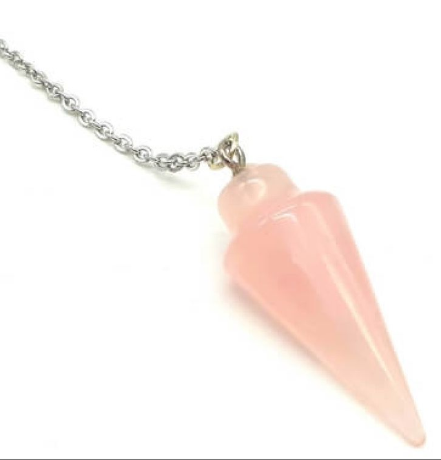 Pendule goutte Quartz rose