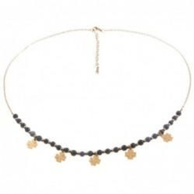 Collana donna con pietre naturali bijoux e charms a quadrifoglio 
