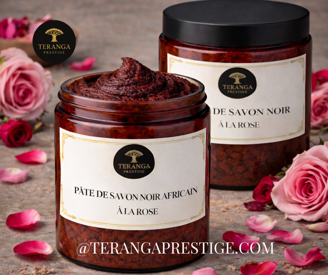 Pâte de Savon Noir Africain à la Rose