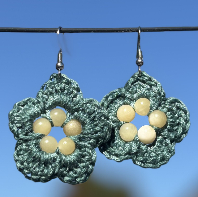 Boucles d'oreilles - Fleurs et Pierres