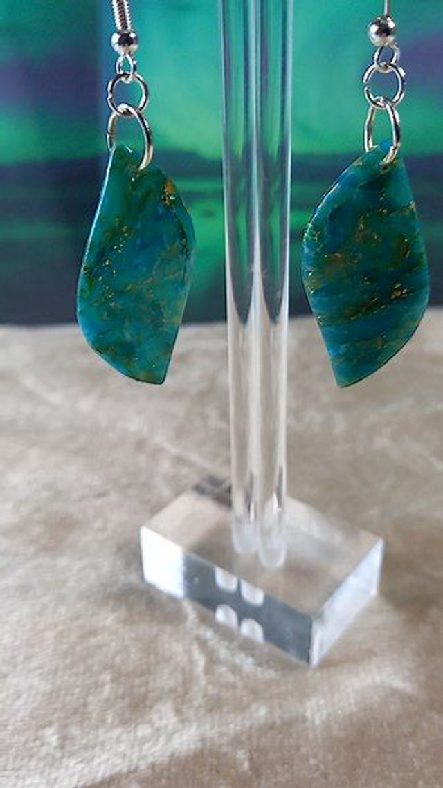 Aurore turquoise - boucles d'oreilles