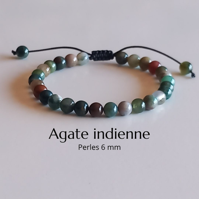Bracelet ajustable en Agate indienne
