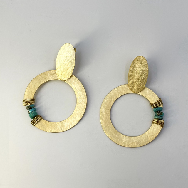 Boucles d&#039;oreilles &quot; Mohol &quot; turquoises