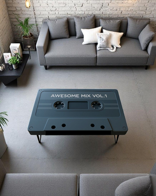 Table basse &quot;Ton sur Ton&quot; – L’élégance monochrome au style rétro