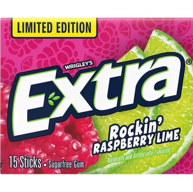 Wrigley&#039;s Extra Rockin&#039; Raspberry Lime (40g)