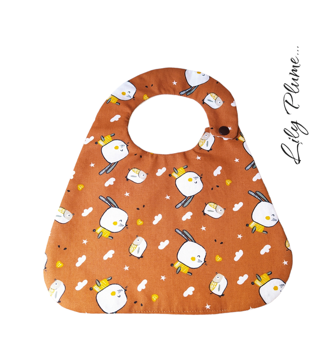 Bavoir pression lapins et oiseaux