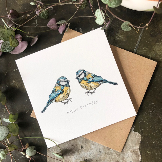 Card - Birthday - Blue-tit