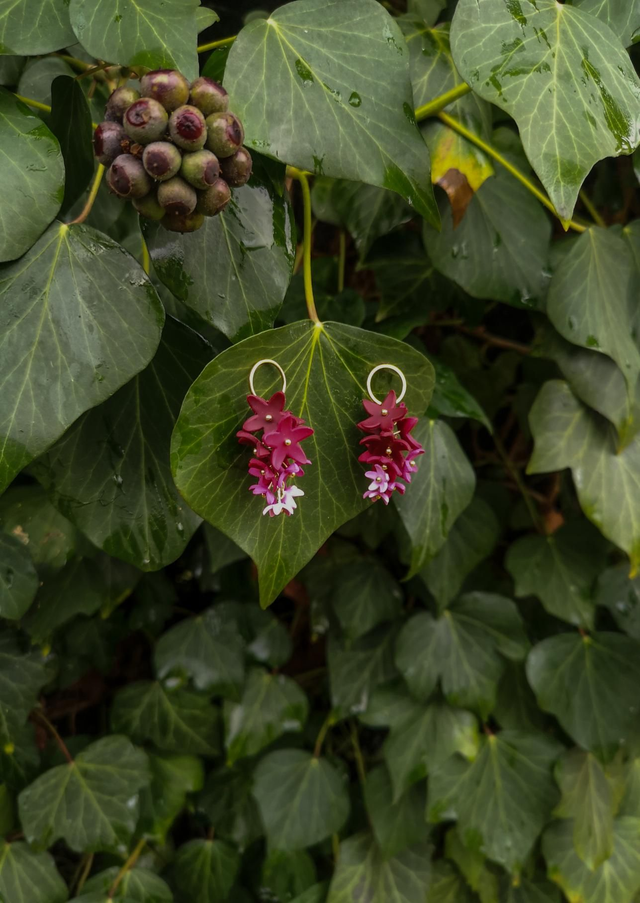Collection Florale - Boucles d'oreilles Cerise
