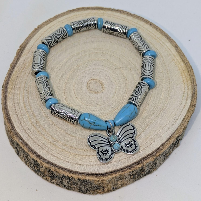 Bracelet &quot;Papillon&quot; turquénite BB-021
