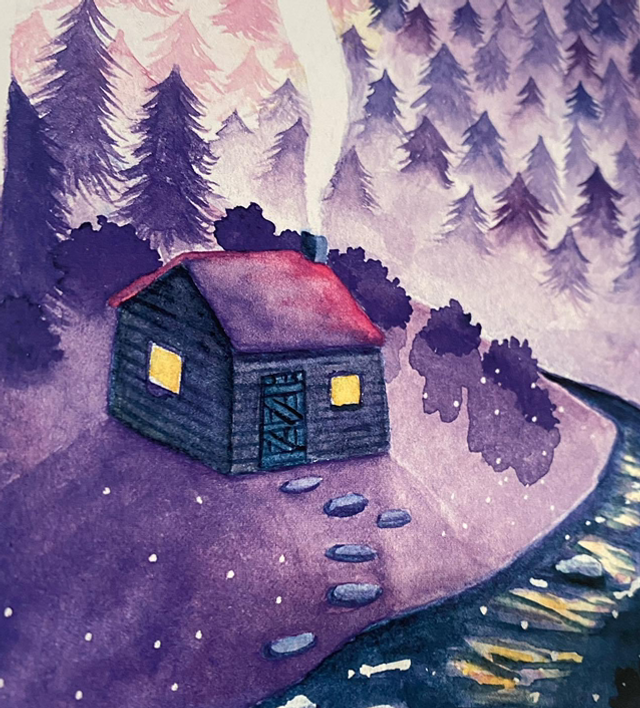 Quinn Shipton - Purple Cottage print