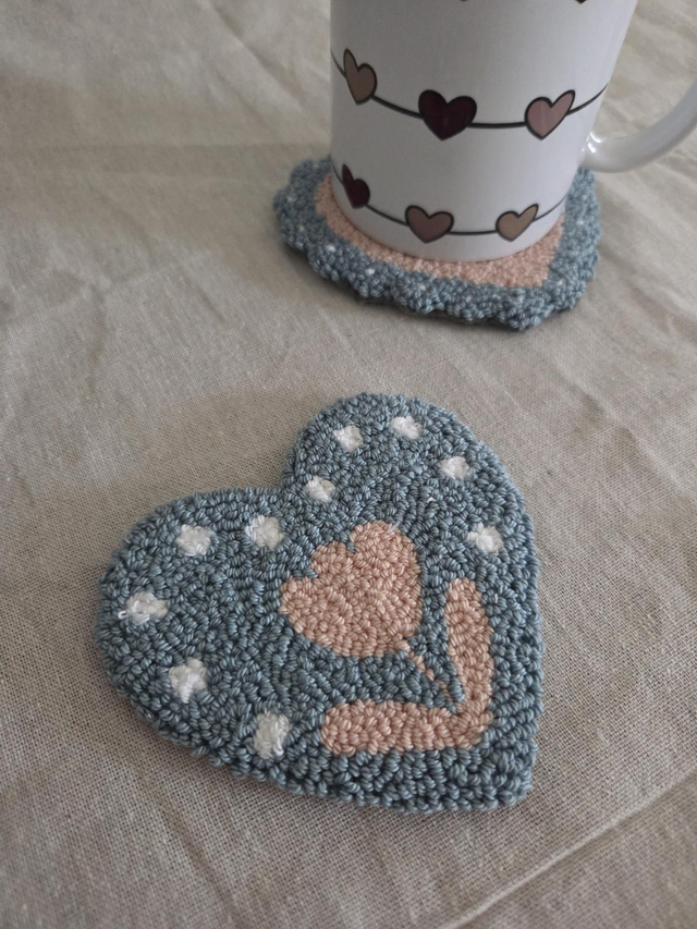 Dessous de tasse - Heart flower