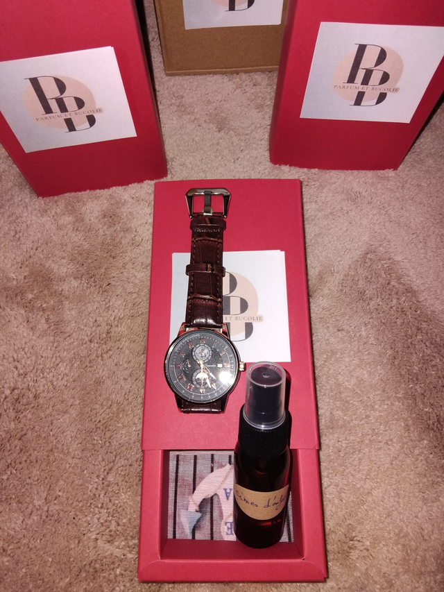 Coffret 1 parfum + 1 montre homme POEDAGAR modèle 6