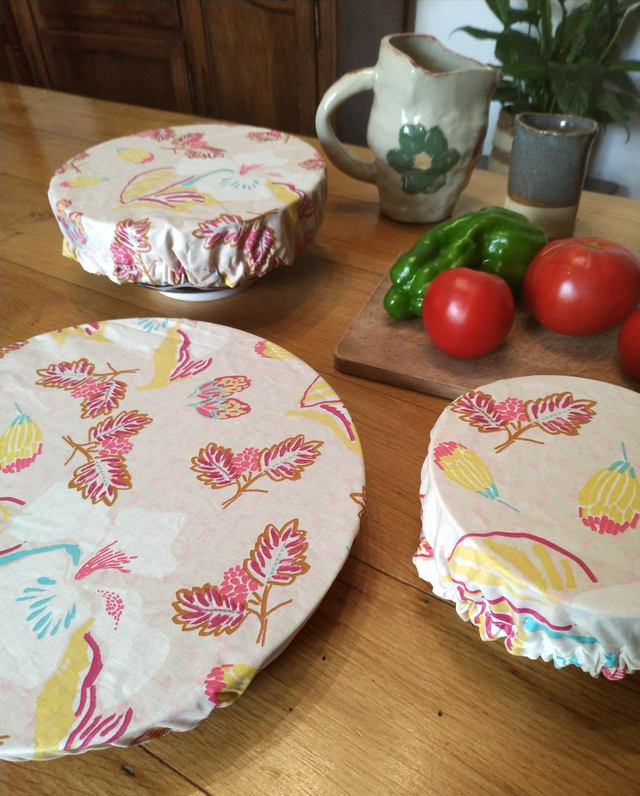 Charlottes Couvres-plats en coton enduit réutilisables