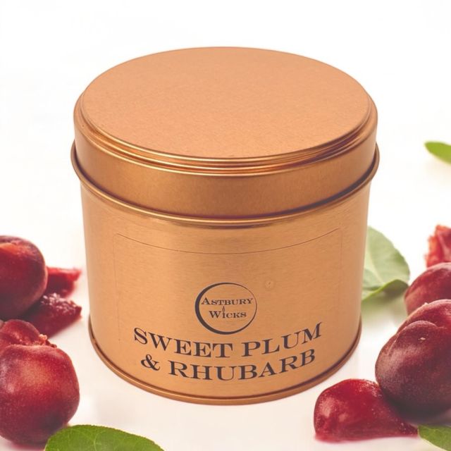 Sweet Plum &amp; Rhubarb Soy Wax Candle ~ 165g