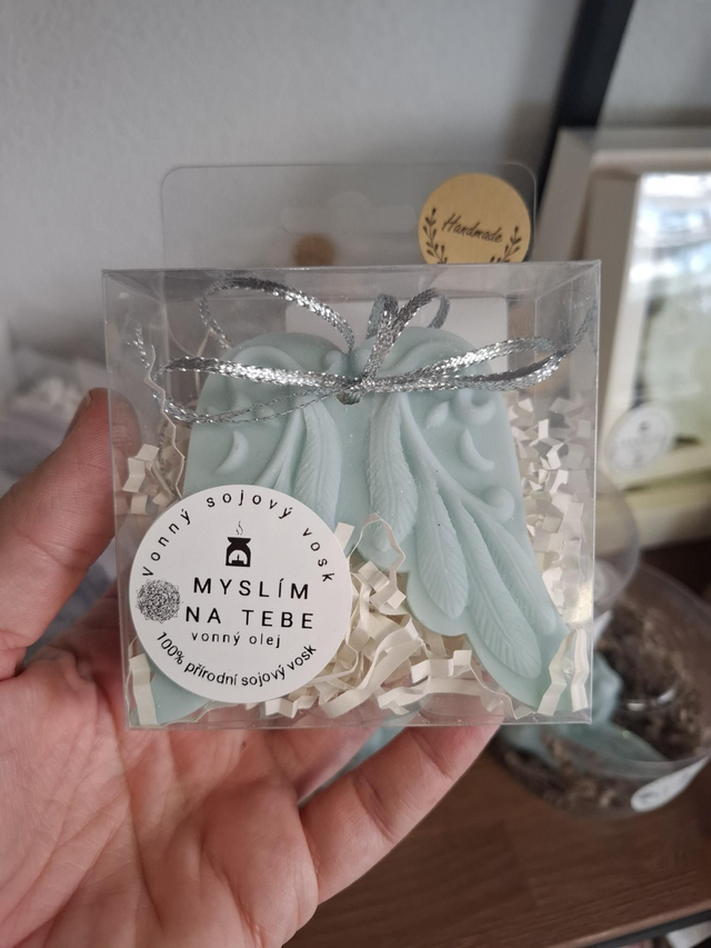 Myslím na tebe Andělská křídla - vonný sójový vosk závěsný