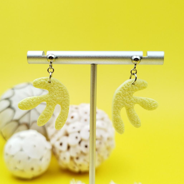 Boucles d'oreilles "Ti Phycéa" Jaune pastel