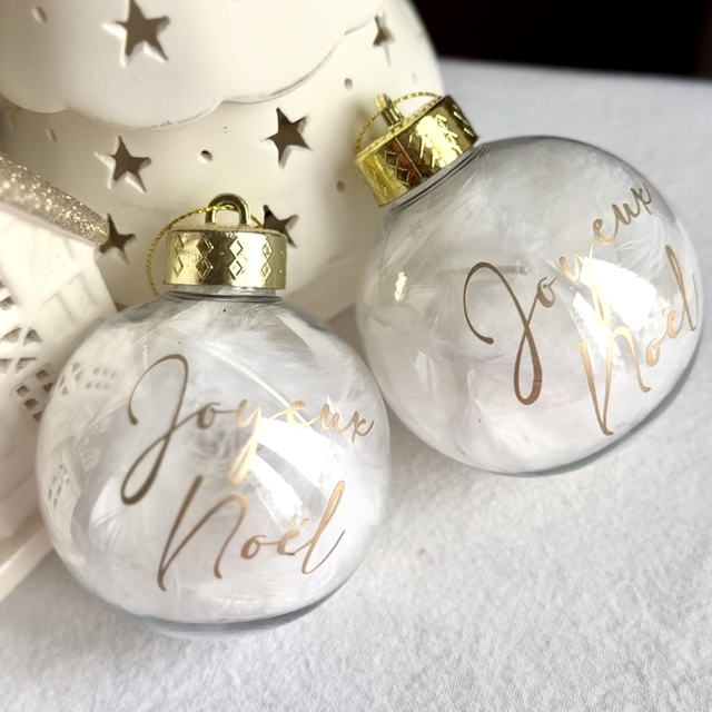 Boule Plume "Joyeux Noël"