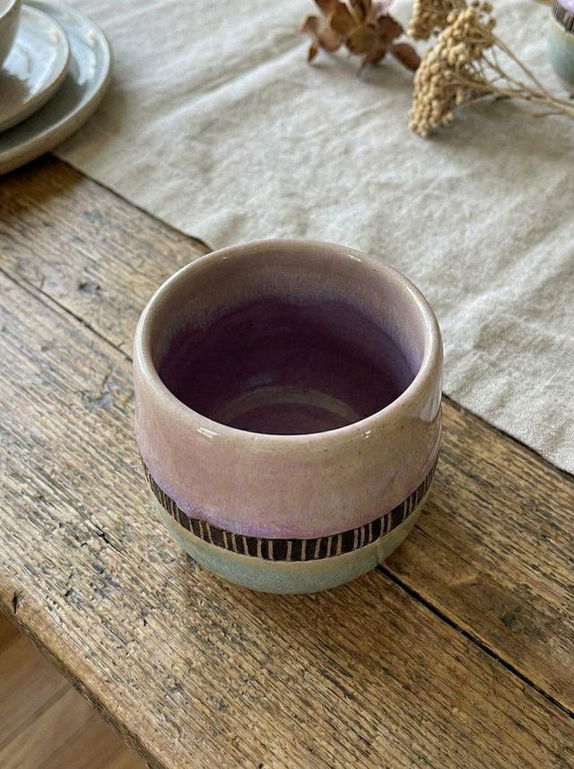 Tribal pink &amp; jade mug