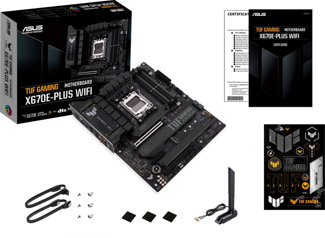 02.3.0007 – Scheda Madre ASUS TUF Gaming X670E‑Plus WiFi – ATX high‑end nera con WiFi 6E per Ryzen 7000/8000/9000