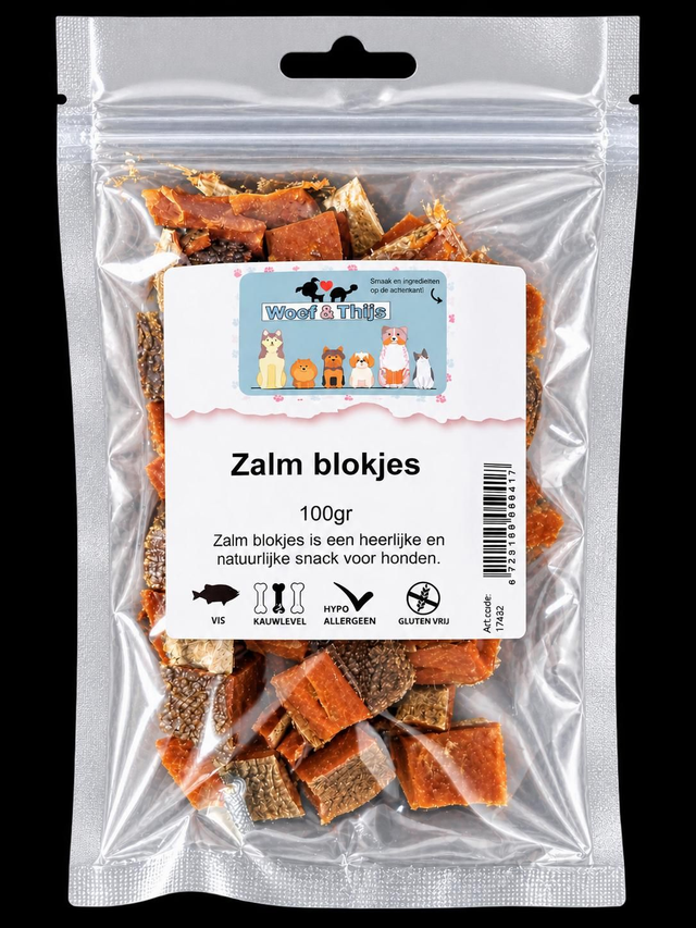Zalmblokjes 100gr