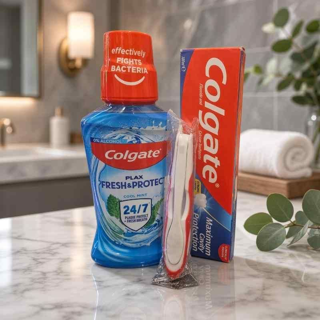Colgate Fresh & Protect Oral Care Gift Bundle – 3 Piece Set