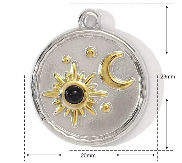 Charm Bicolor stella e luna 