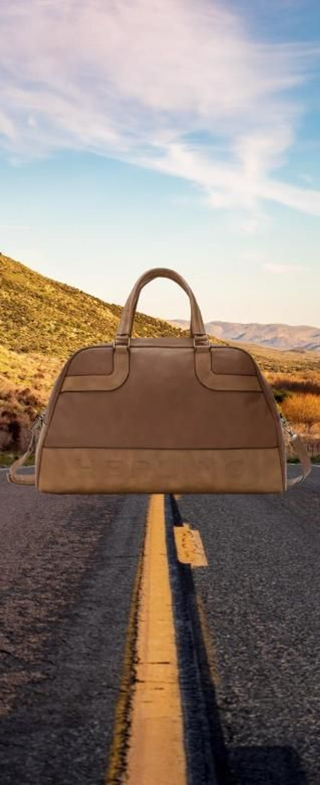 Sac week-end en cuir marron