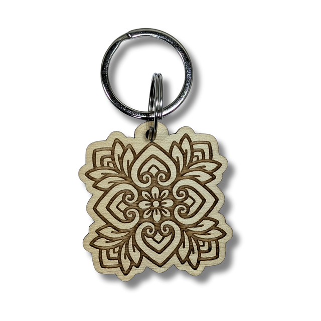 Porte-clés en bois d'érable gravé