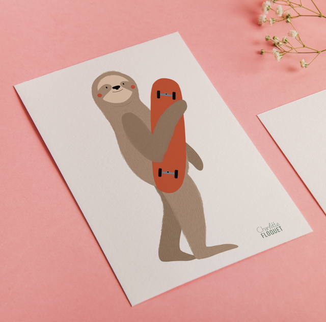 Carte paresseux skate