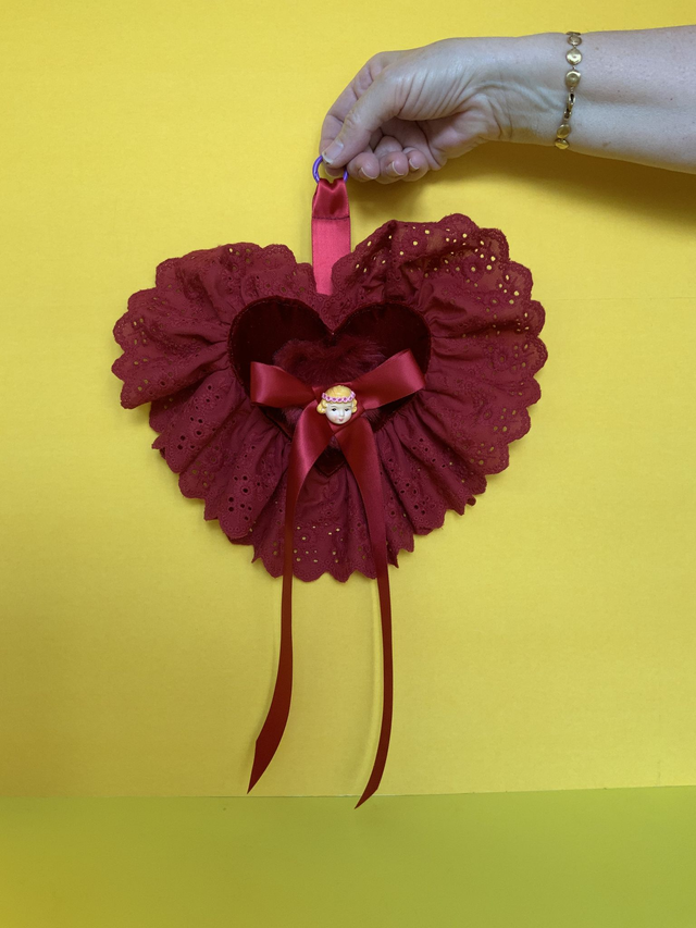 Dollface Baby Wine Red Heart Bag Charm