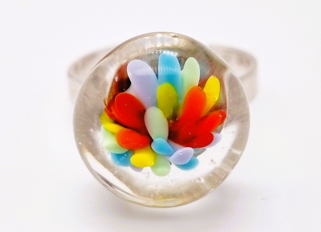 Bague Dahlia multicolore