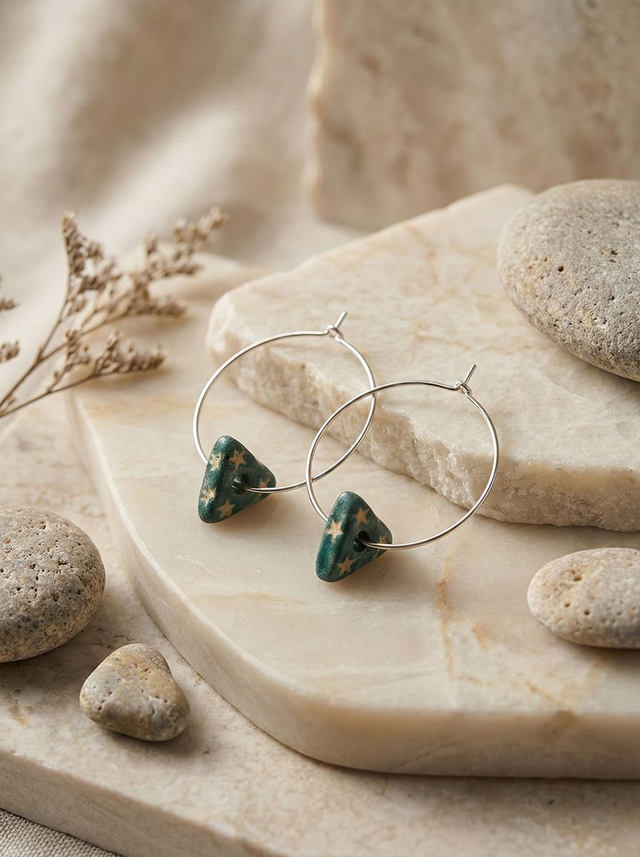 Tidal Constellation Triangular Loop Earrings