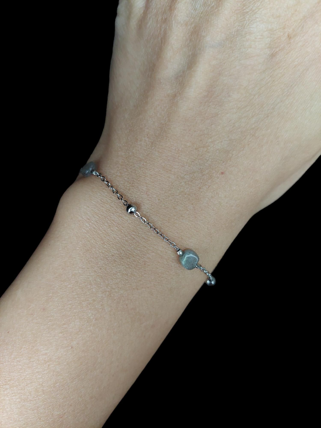 Bracelet en argent 925 et Labradorite 