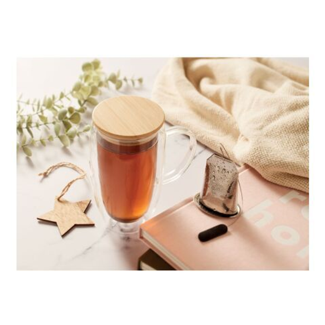 Double wall glass mug 450ml