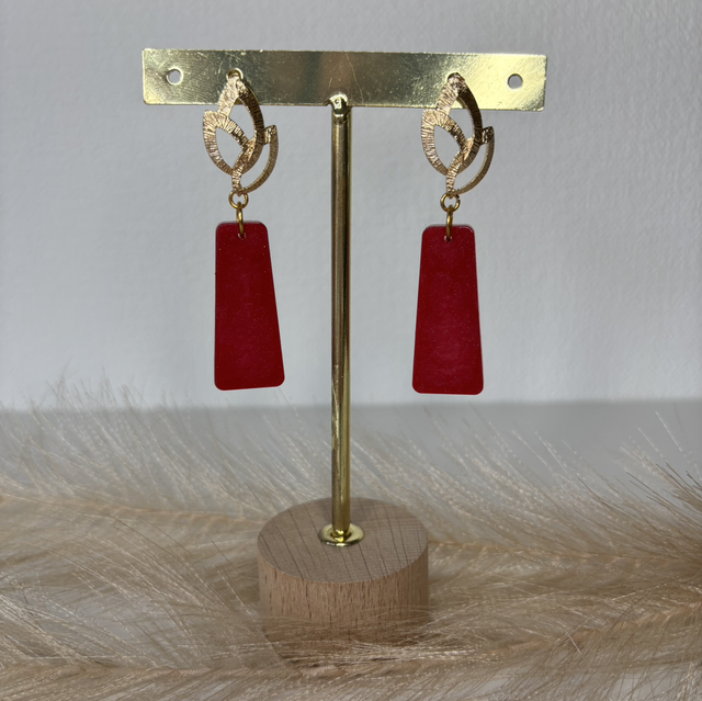 Boucle d’oreille rouge