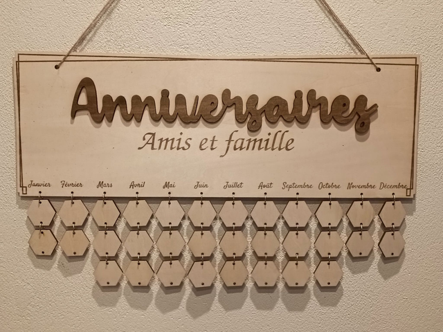 Calendrier anniversaire classique